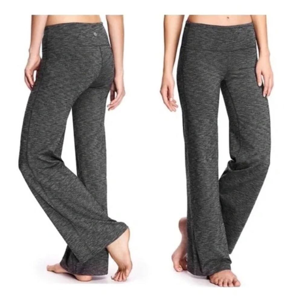 Athleta High Rise Wide Leg Chaturanga Yoga Pants Womens Size Small Marled Gray